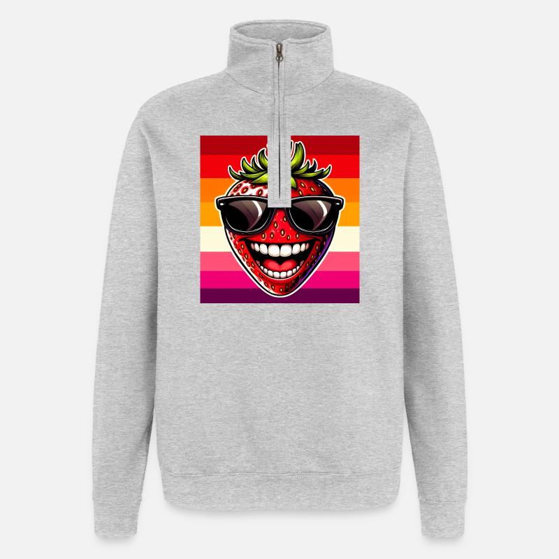 Erdbeeren Erdbeeren - Quarter-Zip-Sweatshirt - Grau meliert