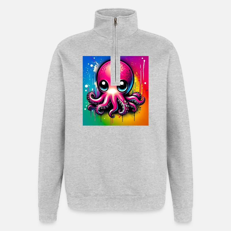Octopus - Quarter-Zip Sweatshirt - heather grey