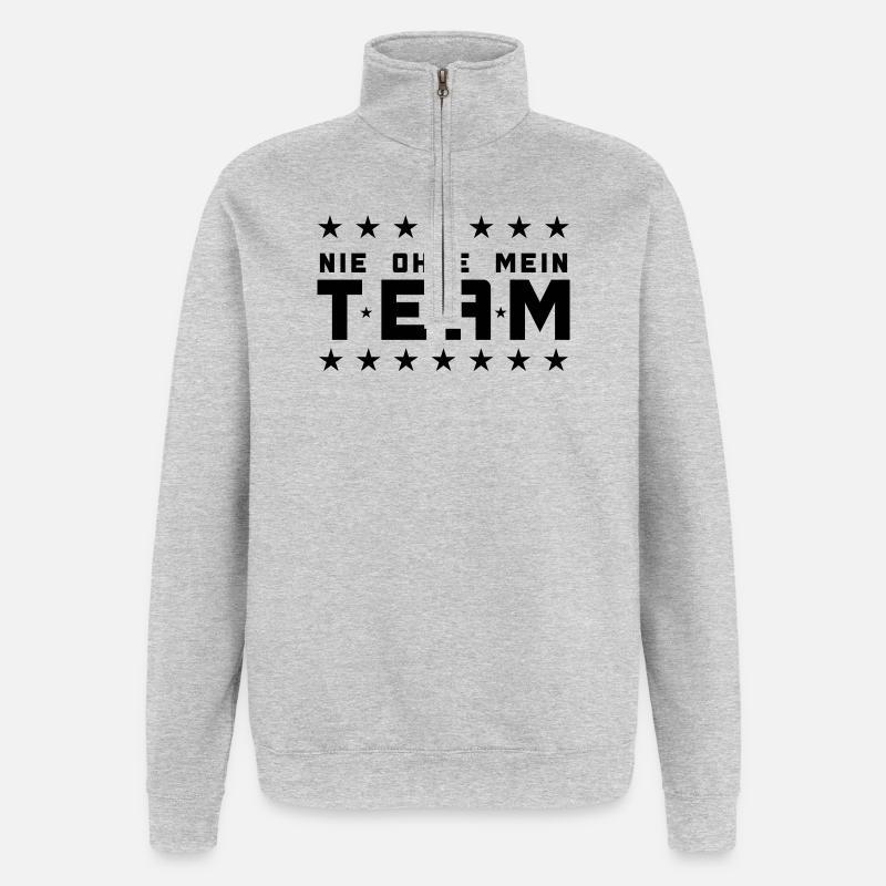 Mon équipe - Sweat à zip 1/4 - gris chiné