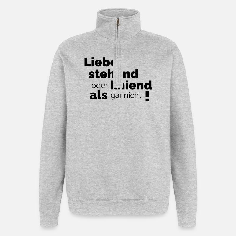 lieber stehend - Quarter-Zip-Sweatshirt - Grau meliert