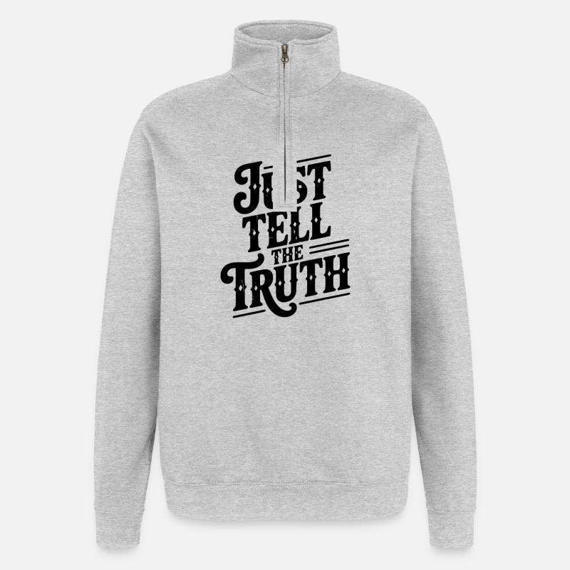 Dites simplement la vérité - Sweat à zip 1/4 - gris chiné