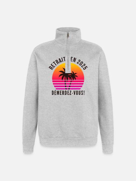 Retired in 2025, Humour retires - Quarter-Zip Sweatshirt - heather grey