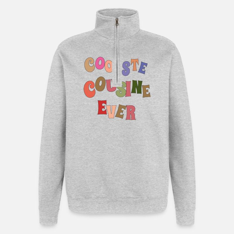 Coolste Cousin Ever  - Quarter-Zip-Sweatshirt - Grau meliert