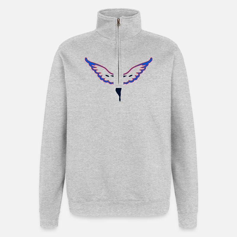 Silhouette de héros de l’aile - Sweat à zip 1/4 - gris chiné