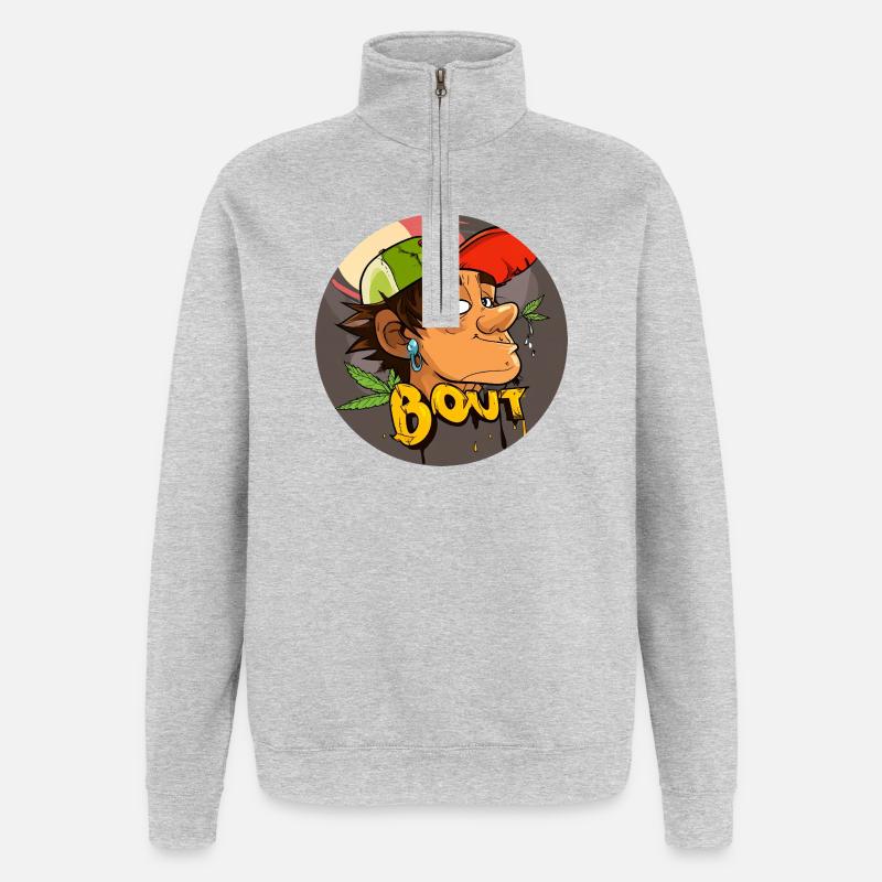 BOut Graffito - Sweat à zip 1/4 - gris chiné