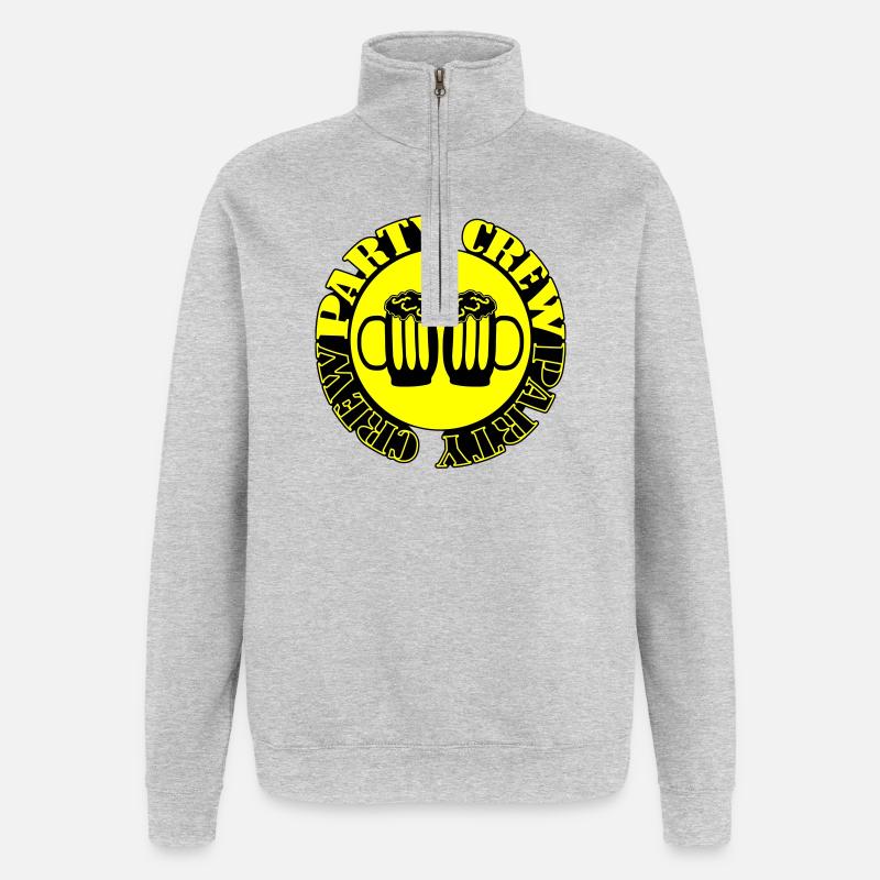 Party Crew Bier - Quarter-Zip-Sweatshirt - Grau meliert