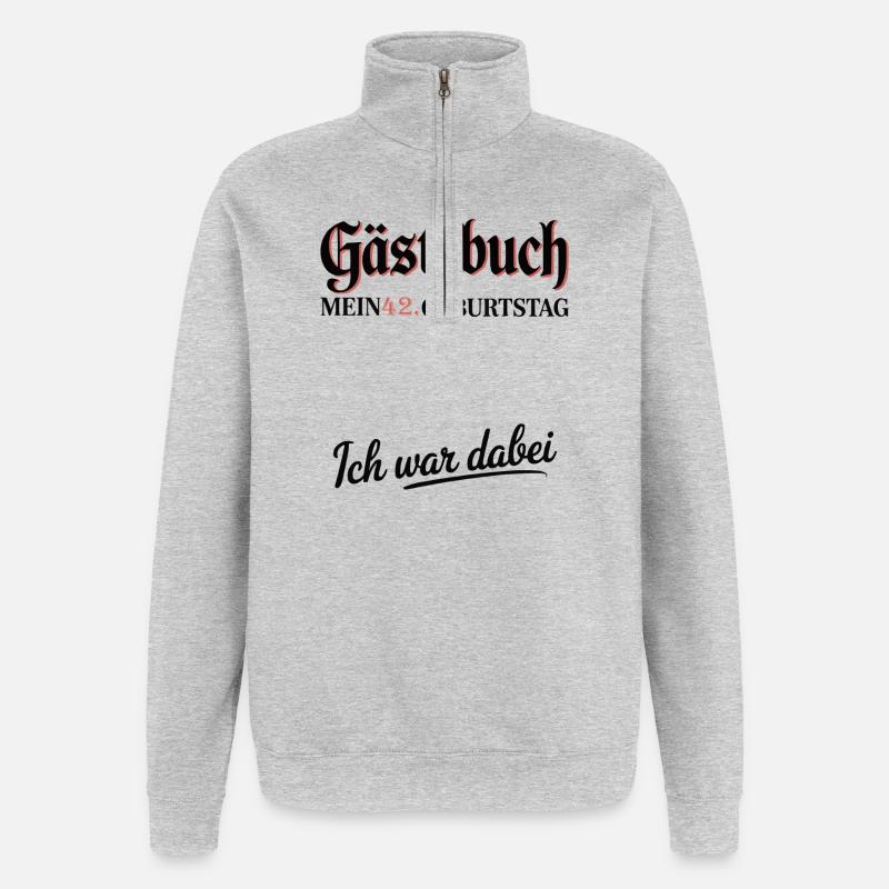 T-shirt 42e anniversaire – Réponse à tout - Sweat à zip 1/4 - gris chiné
