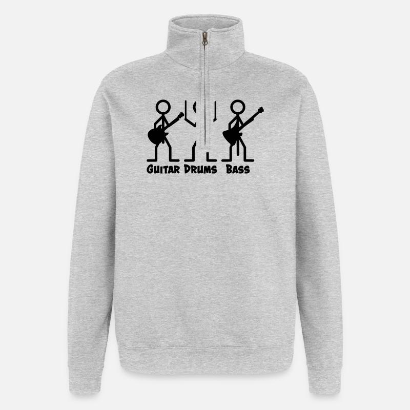 Der Bassist hat den längsten Pimmel - Quarter-Zip-Sweatshirt - Grau meliert