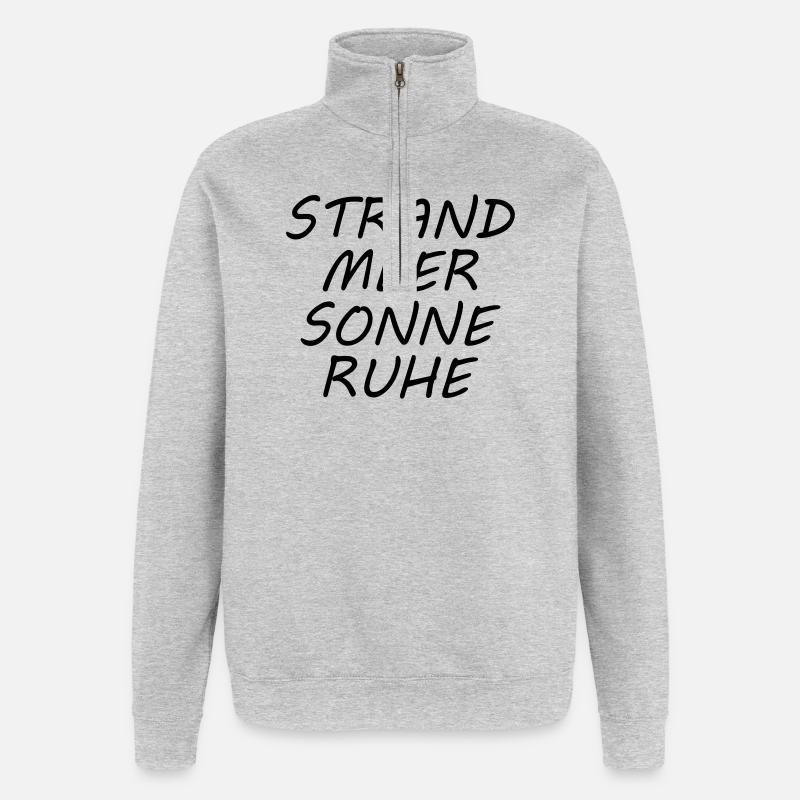 STRAND MEER SONNE RUHE - Quarter-Zip-Sweatshirt - Grau meliert
