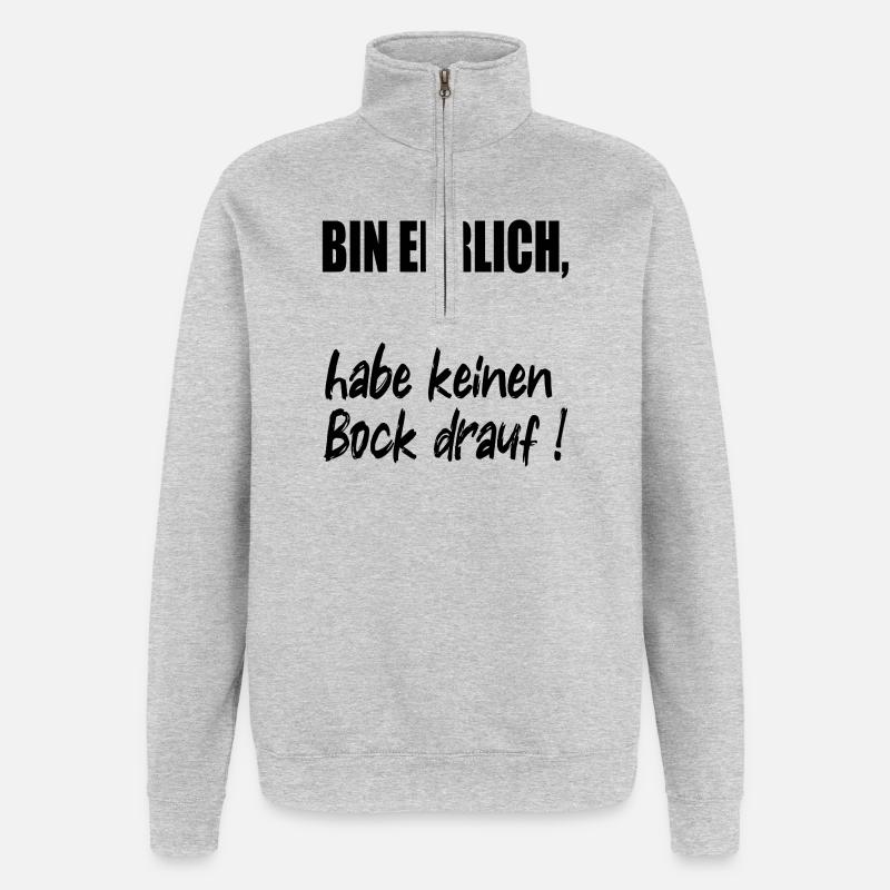 EHRLICHKEIT KEINEN BOCK - Quarter-Zip-Sweatshirt - Grau meliert