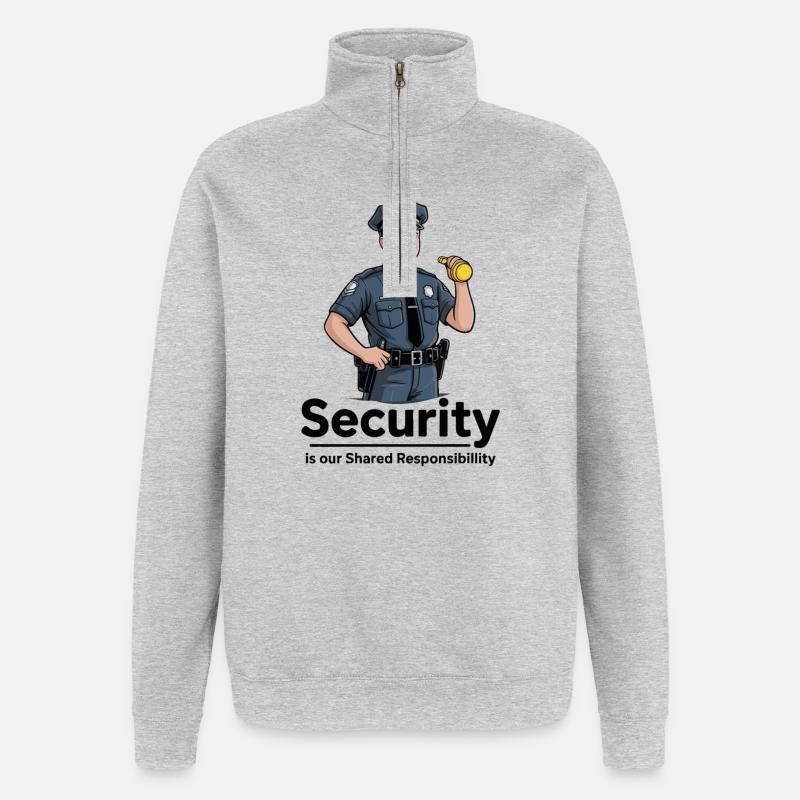 Sicherheitsbeauftragter im Rampenlicht Grafik - Quarter-Zip-Sweatshirt - Grau meliert