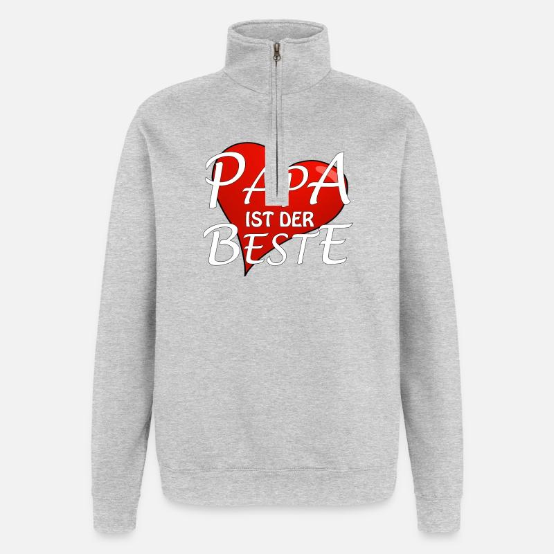 PAPA IST DER BESTE - Quarter-Zip-Sweatshirt - Grau meliert