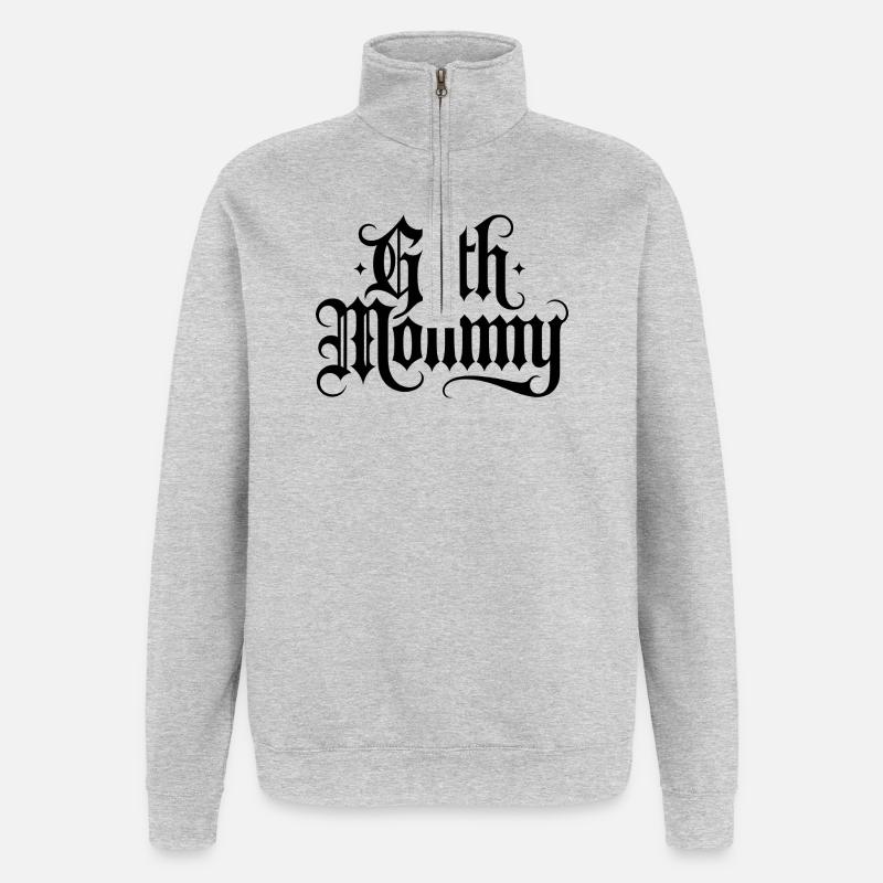 Goth Mommy - Cool Stoic Design - Sweat à zip 1/4 - gris chiné