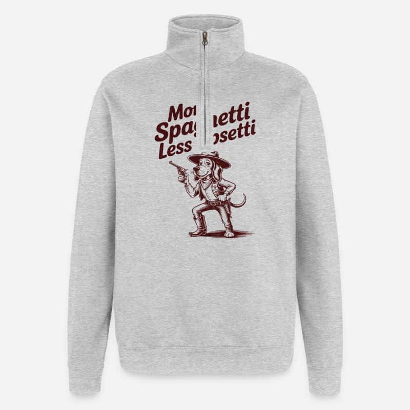 Plus de spaghettis, moins d’upsetti - Sweat à zip 1/4 - gris chiné