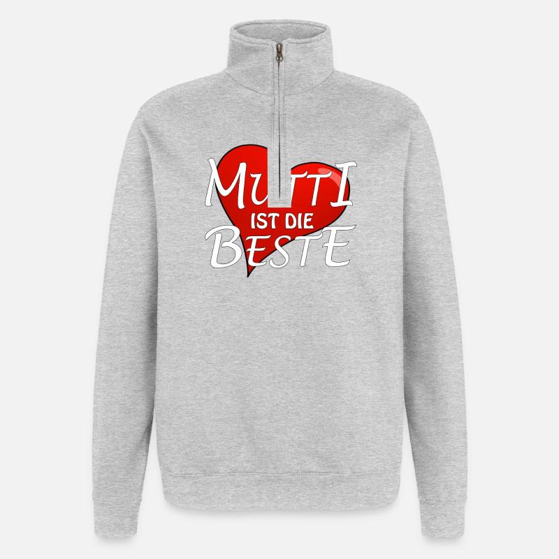 MUTTI IST DIE BESTE - Quarter-Zip-Sweatshirt - Grau meliert