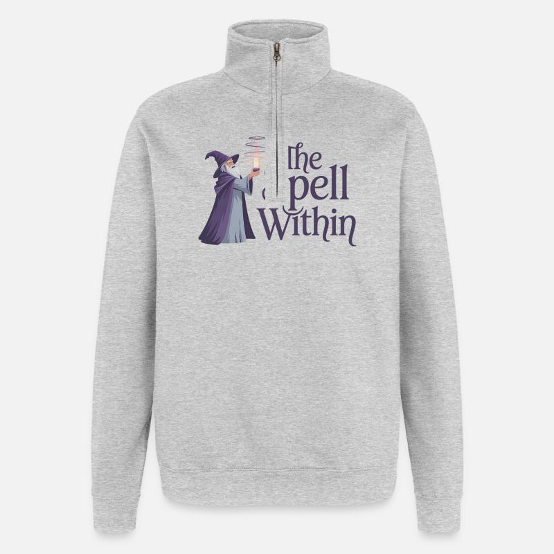 Magic Wizard - Quarter-Zip Sweatshirt - heather grey