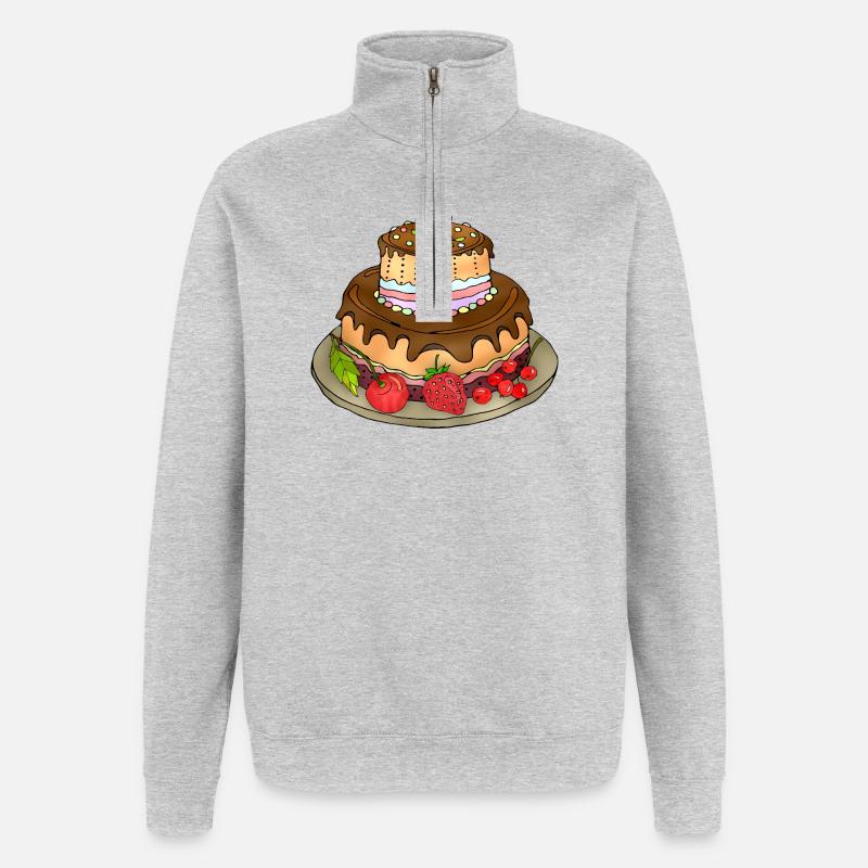 Gâteau - Sweat à zip 1/4 - gris chiné