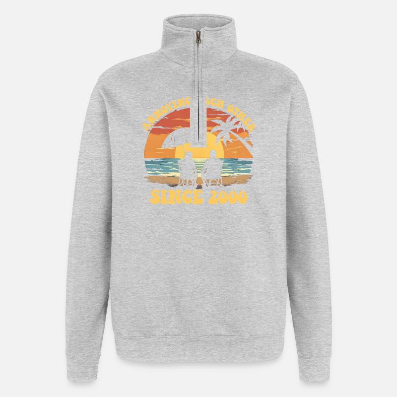 Agacement mutuel depuis le 2000e anniversaire - Sweat à zip 1/4 - gris chiné