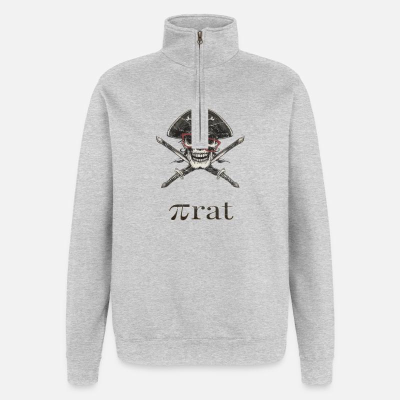 Nerd Pirate – Clever Minds Hijack Better - Quarter-Zip Sweatshirt - heather grey