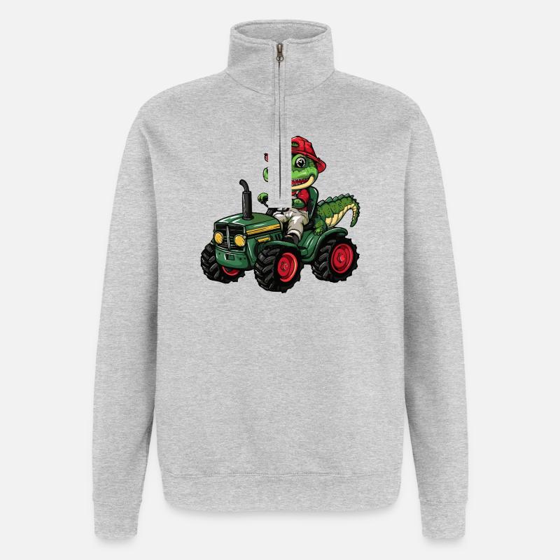 Alligator Traktor Farmer - Quarter-Zip-Sweatshirt - Grau meliert
