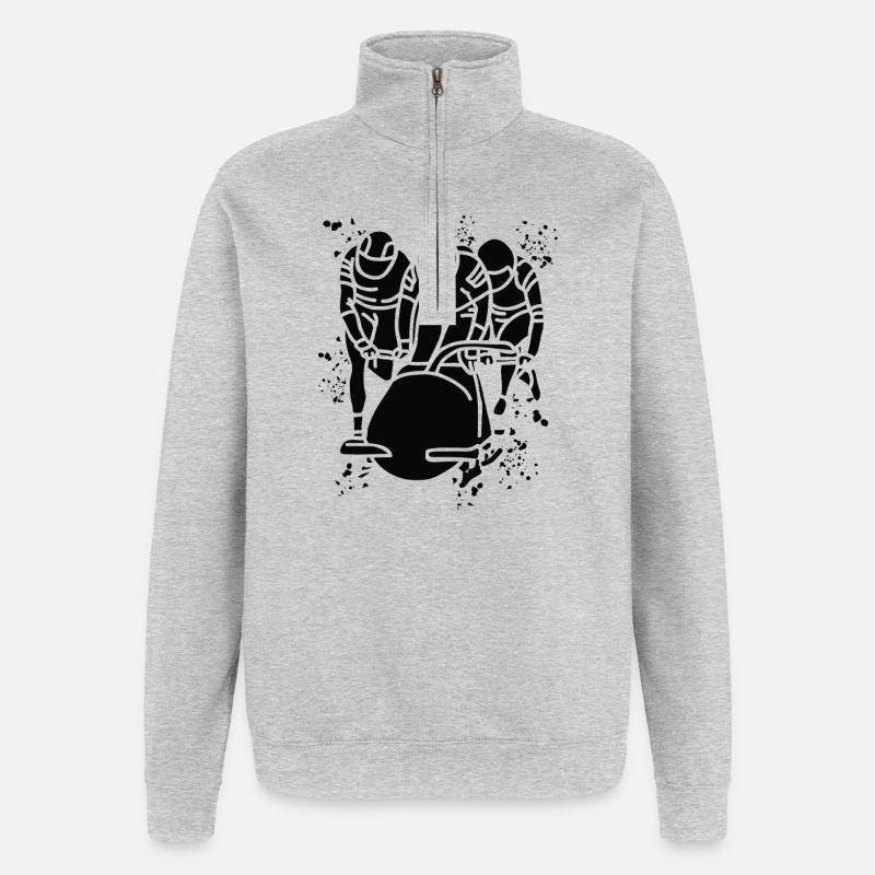 Bobsleigh Bobsleigh Bobsleigh à quatre - Sweat à zip 1/4 - gris chiné