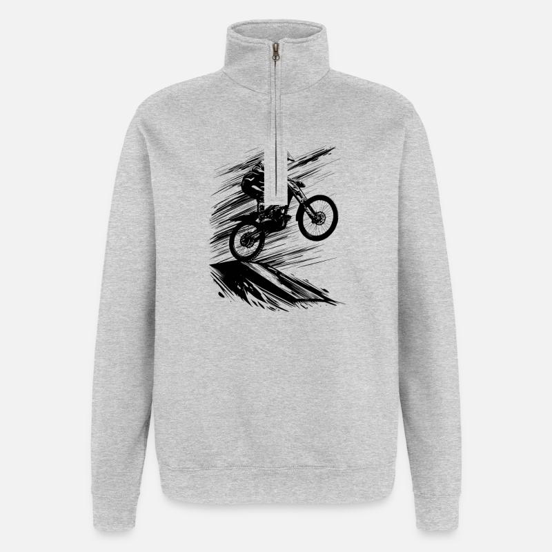 VTT Art VTT - Sweat à zip 1/4 - gris chiné