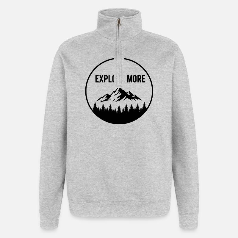 Explorer - Quarter-Zip-Sweatshirt - Grau meliert