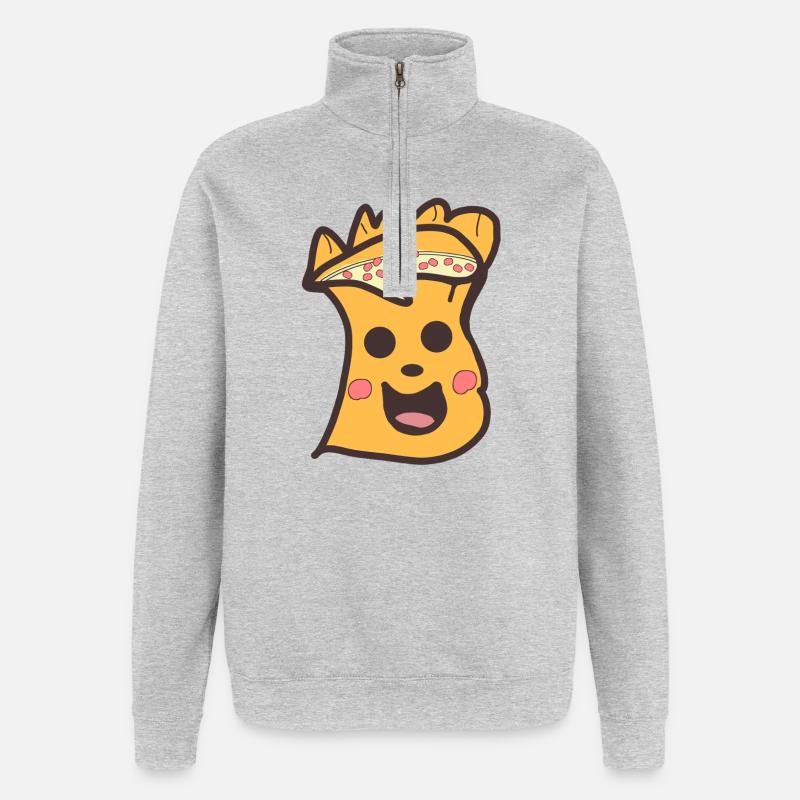 Fröhlicher Dim Sum  Gesichtsfreund - Quarter-Zip-Sweatshirt - Grau meliert
