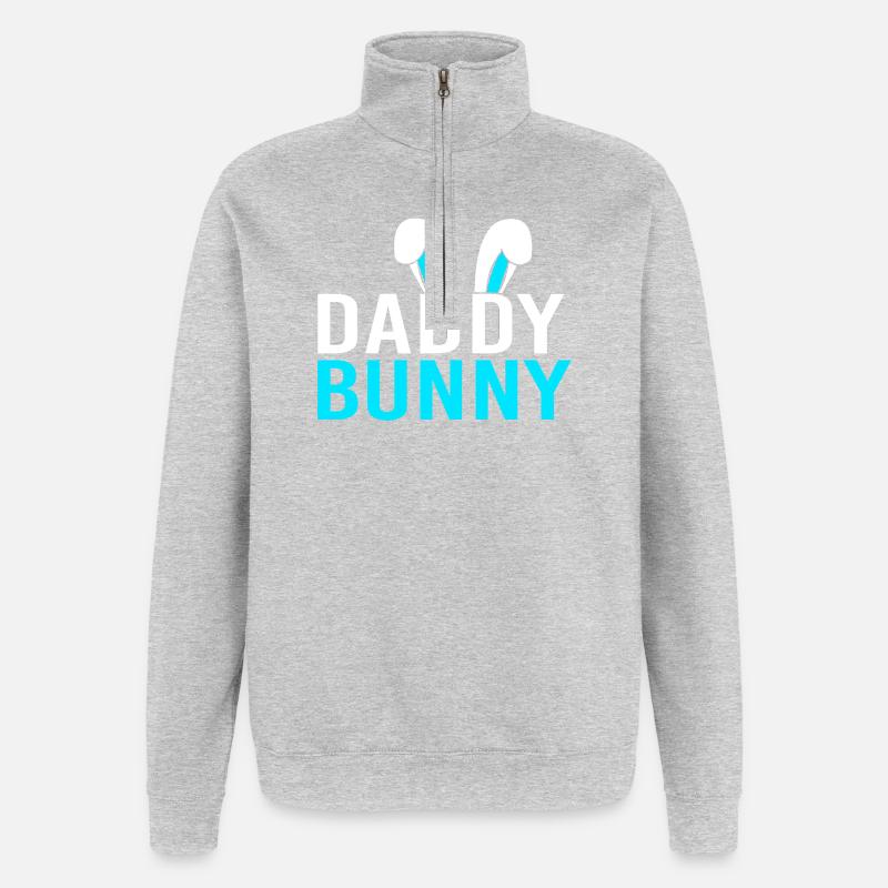 Werdende Mutter Ostern Gender Reveal - Quarter-Zip-Sweatshirt - Grau meliert