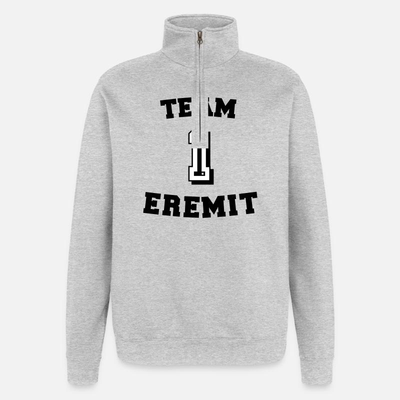 Hold Eremit - Sweatshirt med 1/4 lynlås - grå meleret