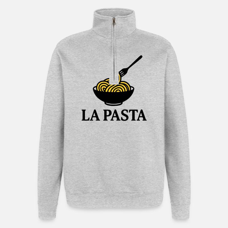 La Pasta - Sweat à zip 1/4 - gris chiné