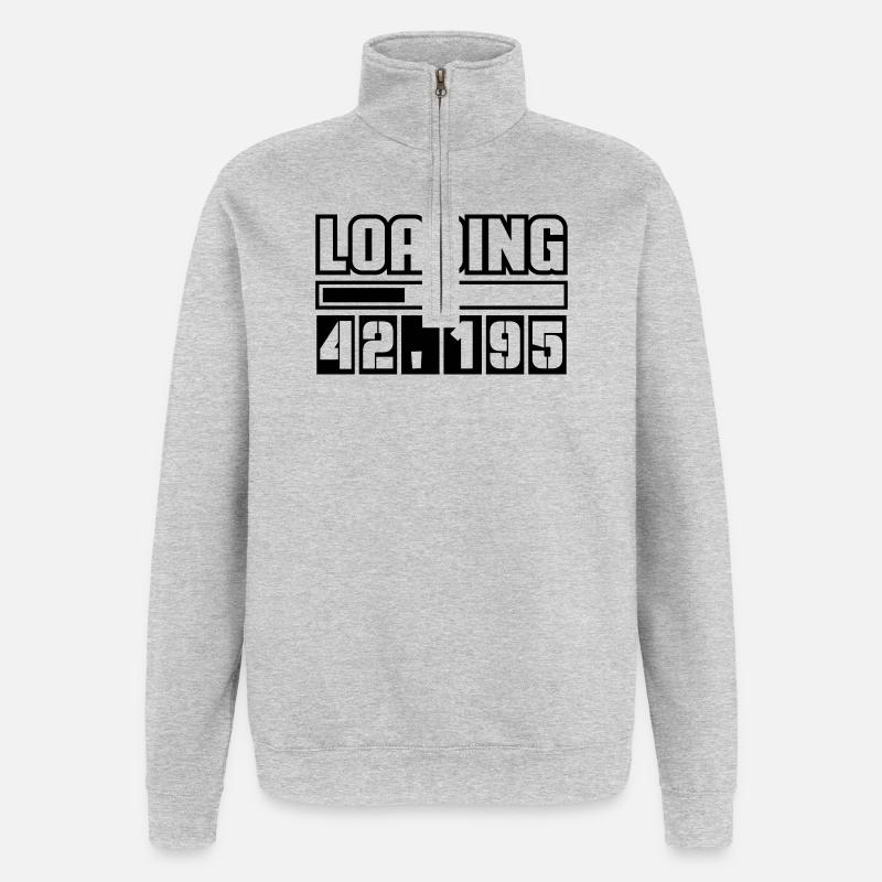 Loading 42,195 Marathon - Quarter-Zip Sweatshirt - heather grey