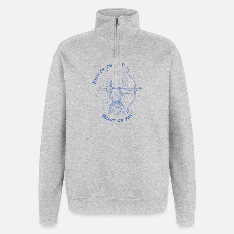 Schütze Sternzeichen Bogenschütze Sternzeichen Geschenk - Quarter-Zip-Sweatshirt - Grau meliert