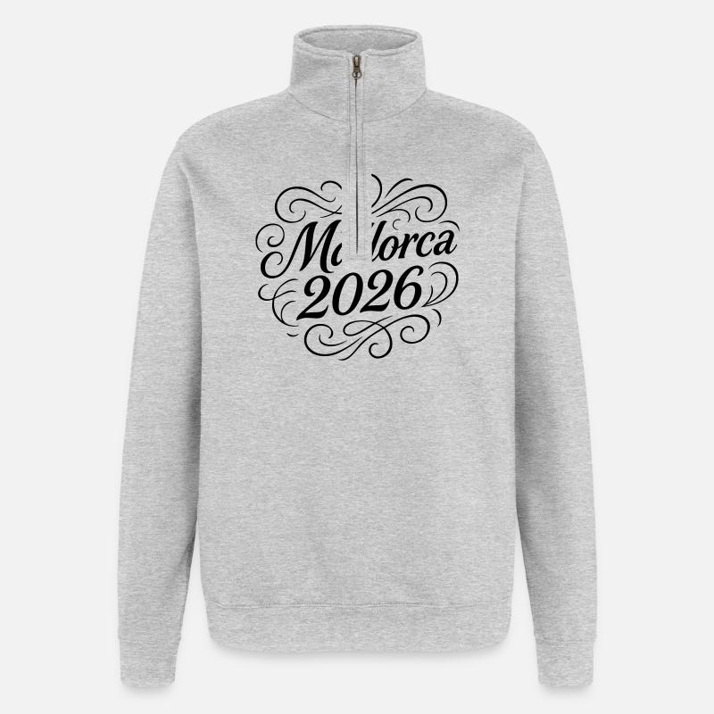 Majorque 2026 - Sweat à zip 1/4 - gris chiné