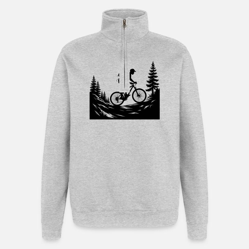 VTT VTT - Sweat à zip 1/4 - gris chiné