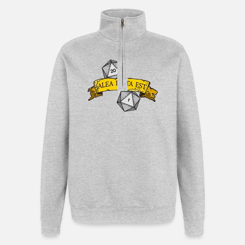 Alea Iacta Est Dice Roll - Quarter-Zip Sweatshirt - heather grey