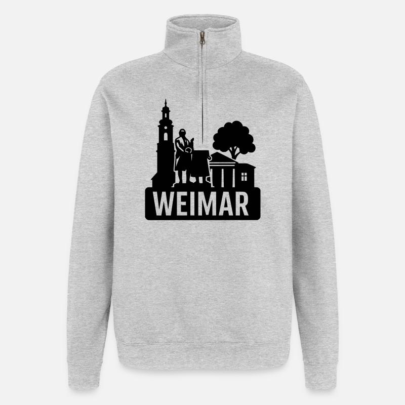 weimar thüringen - Quarter-Zip-Sweatshirt - Grau meliert