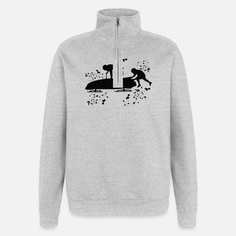 Bobsleigh Bobsleigh à deux - Sweat à zip 1/4 - gris chiné