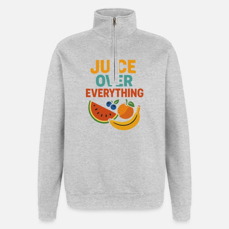 Juice Over Everything – Fruit Design - Quarter-Zip Sweatshirt - heather grey