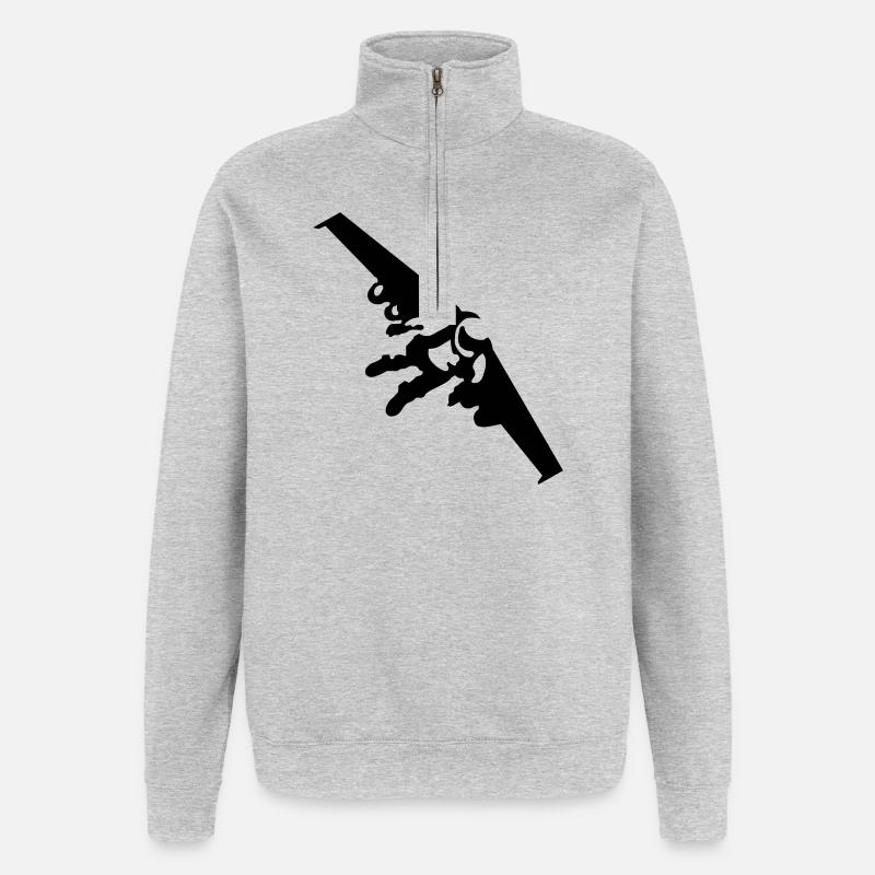 Jetman - Sweat à zip 1/4 - gris chiné
