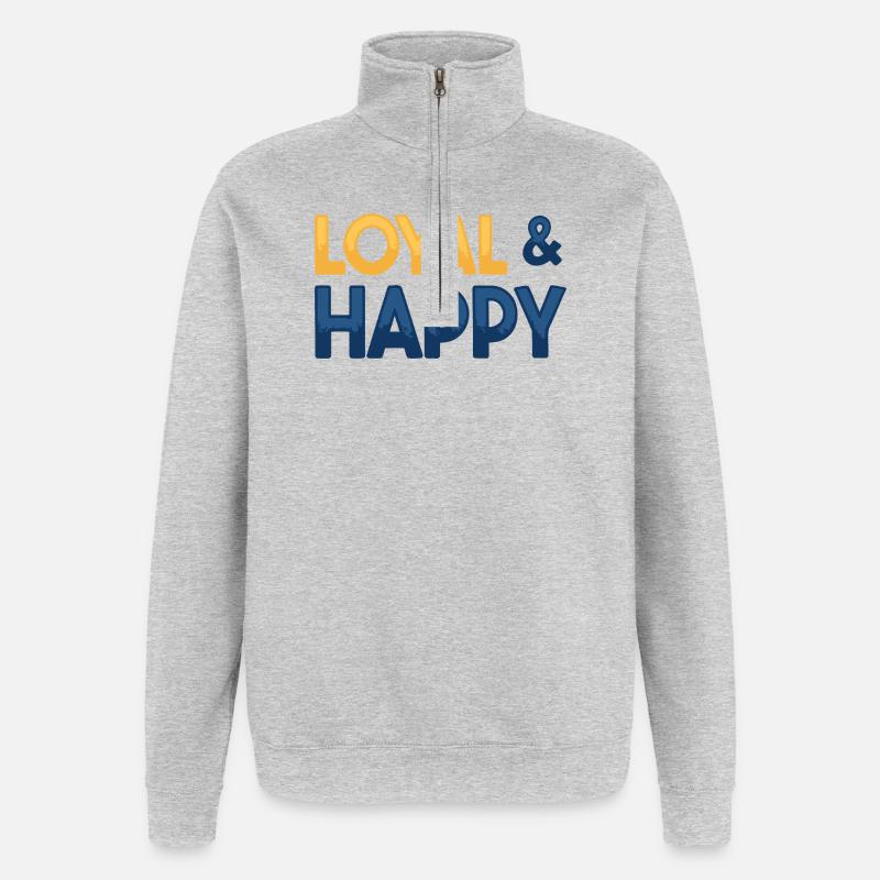 Loyal & glücklich - Quarter-Zip-Sweatshirt - Grau meliert