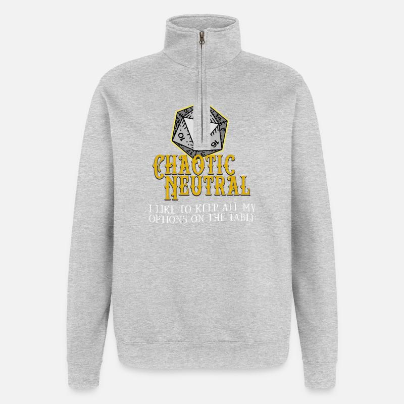 Chaotic Neutral D20 - Quarter-Zip Sweatshirt - heather grey