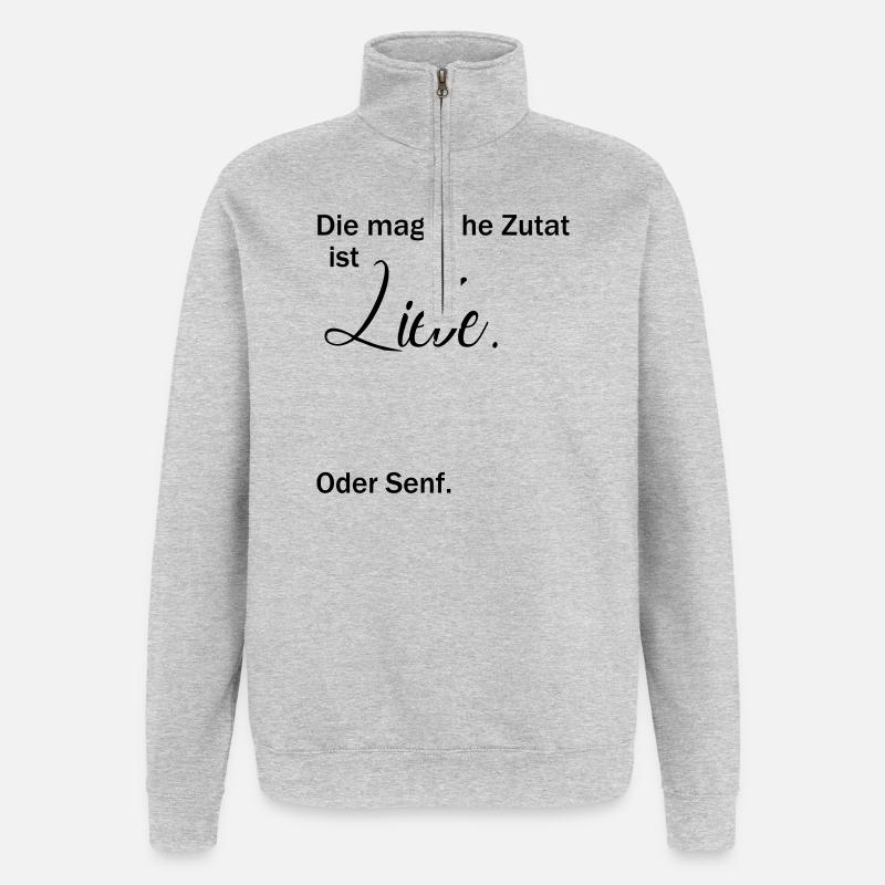 Die magische Zutat - Quarter-Zip-Sweatshirt - Grau meliert