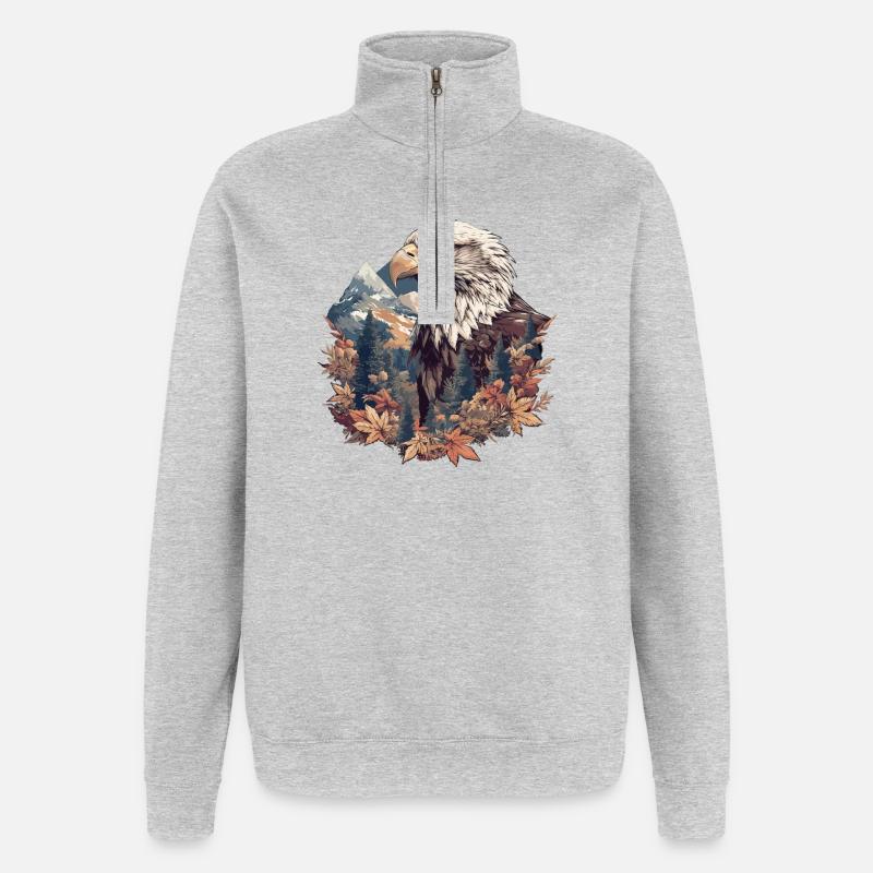 Aigle - Sweat à zip 1/4 - gris chiné