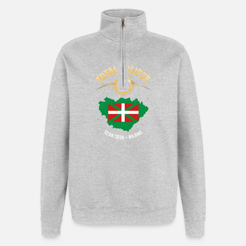 Total Solar Eclipse Bilbao 2026 - Quarter-Zip Sweatshirt - heather grey