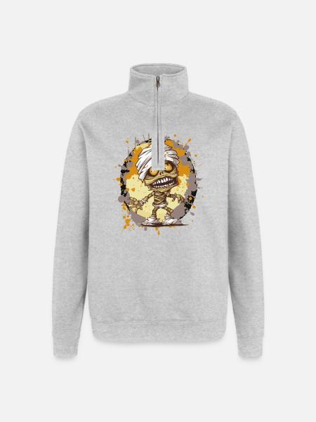Mummy in splatter look - Quarter-Zip Sweatshirt - heather grey