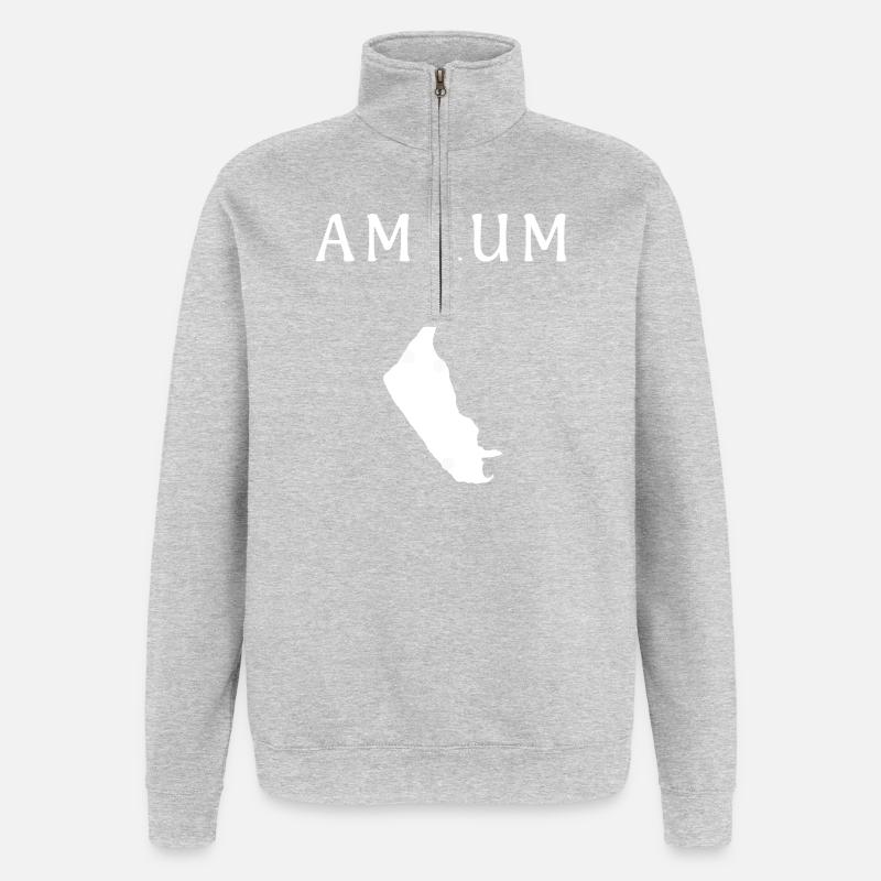 Amrum – deine deutsche Insel - Quarter-Zip-Sweatshirt - Grau meliert