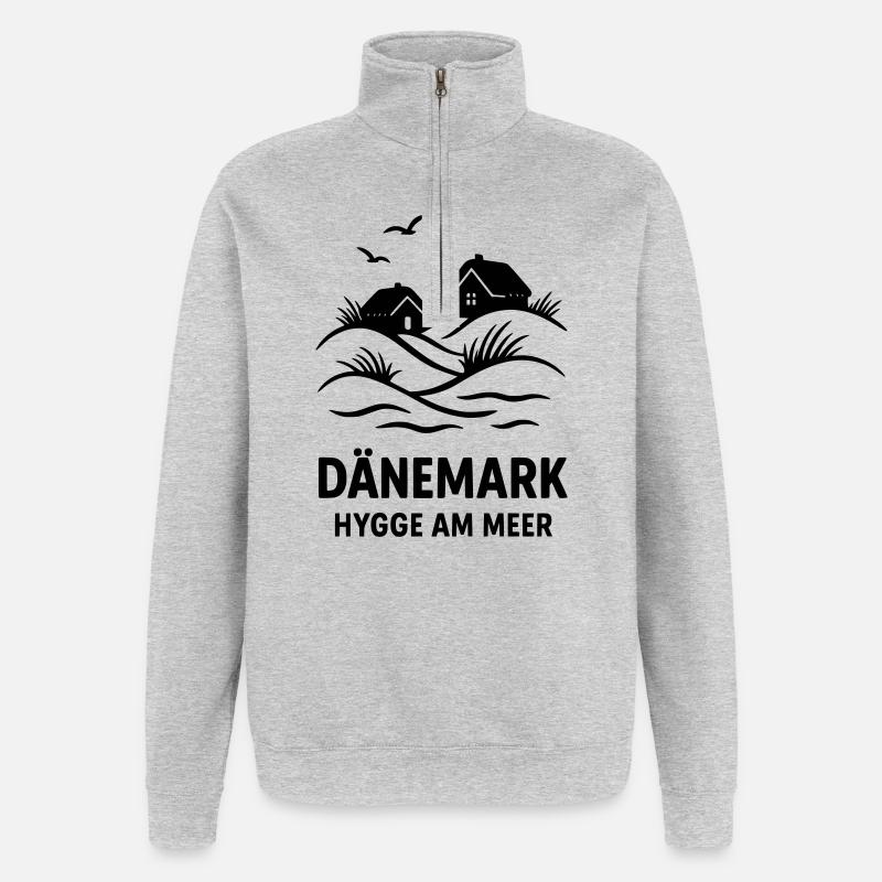 Dänemark Hygge - Quarter-Zip-Sweatshirt - Grau meliert