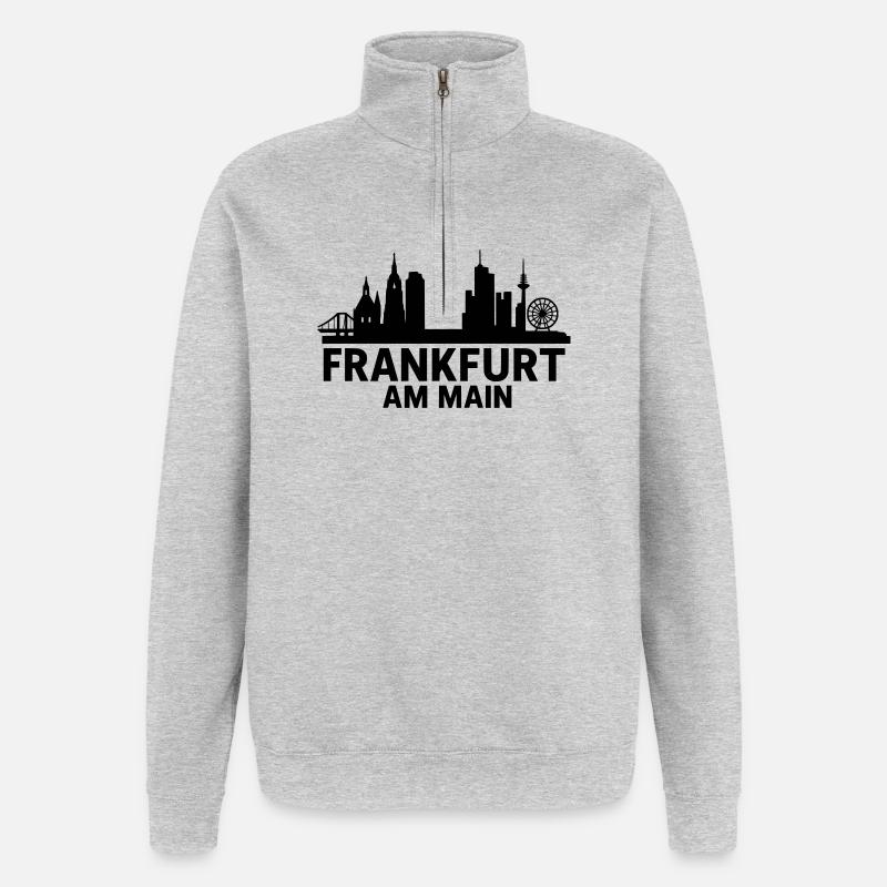 Francfort-sur-le-Main Silhouette - Sweat à zip 1/4 - gris chiné