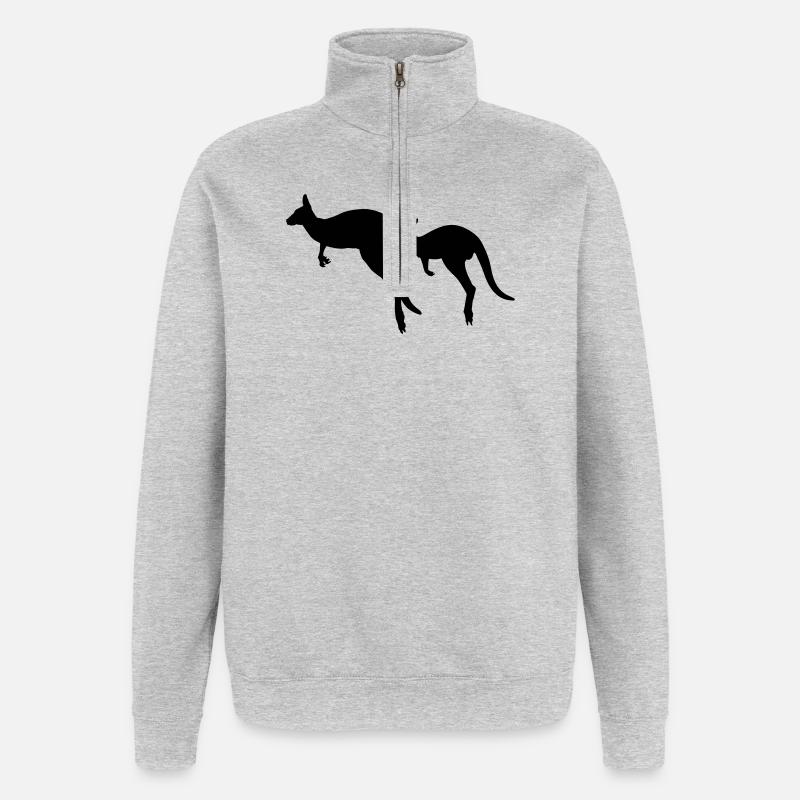 Känguru - Quarter-Zip-Sweatshirt - Grau meliert